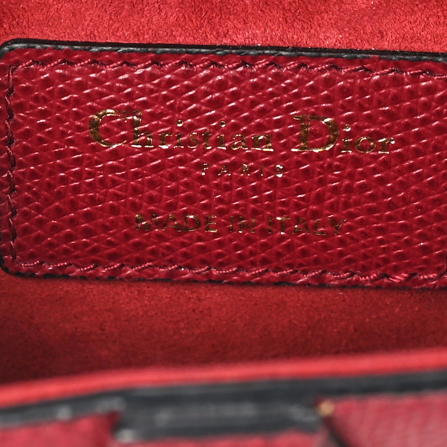 Grained Calfskin Mini Saddle Bag Red