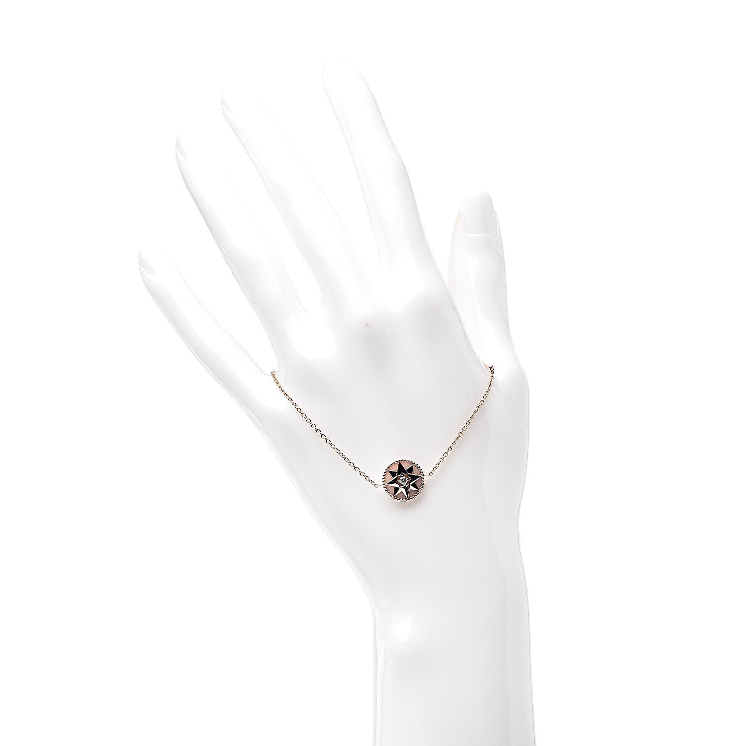Christian Dior 18K Rose Gold Diamond Pink Opal Rose Des Vents Bracelet 2 of 7