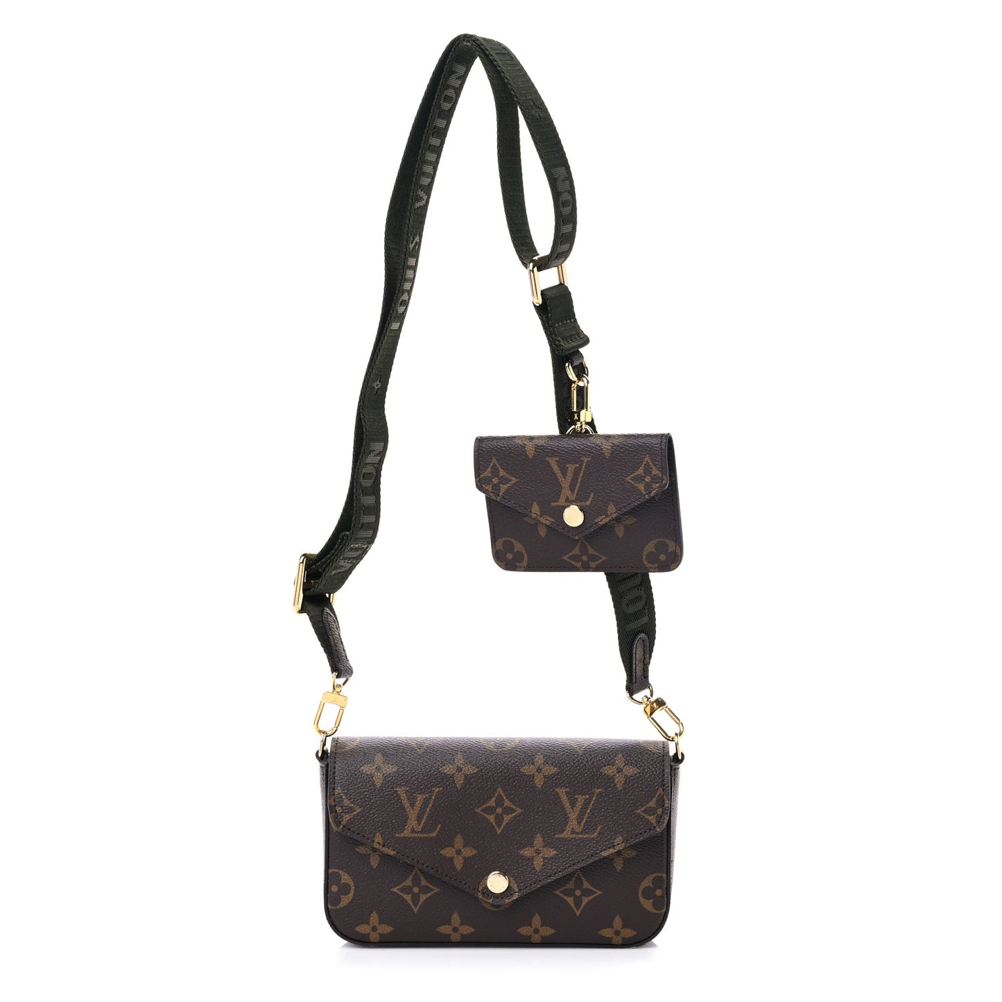 Monogram Felicie Strap & Go Kaki