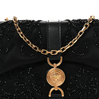 Versace Satin Crystal Mini Kleio Crossbody Bag Black 8 of 11