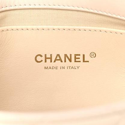 Chanel Lambskin Quilted Small CC Crystal Logo Chain Flap White 7 of 10