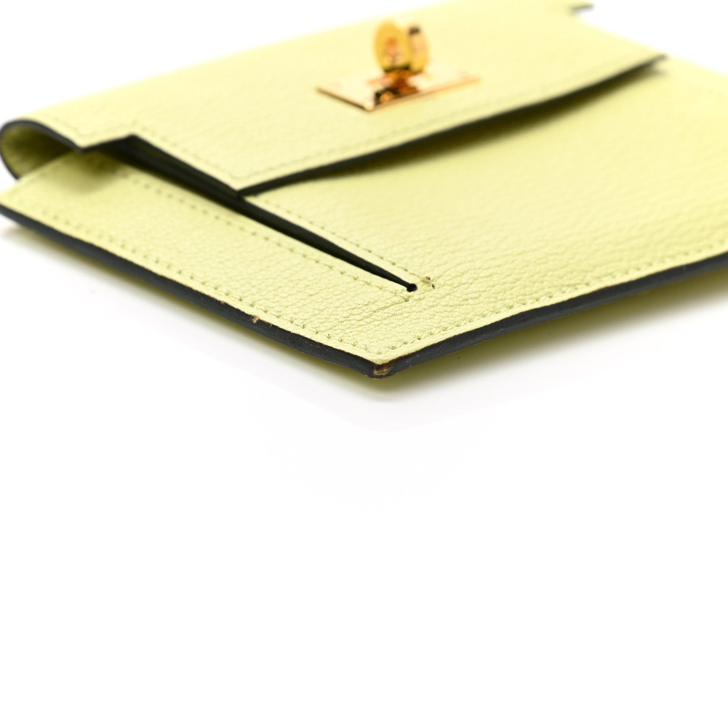 Hermes Chevre Mysore Kelly Pocket Compact Wallet Jaune Bourgeon 8 of 12