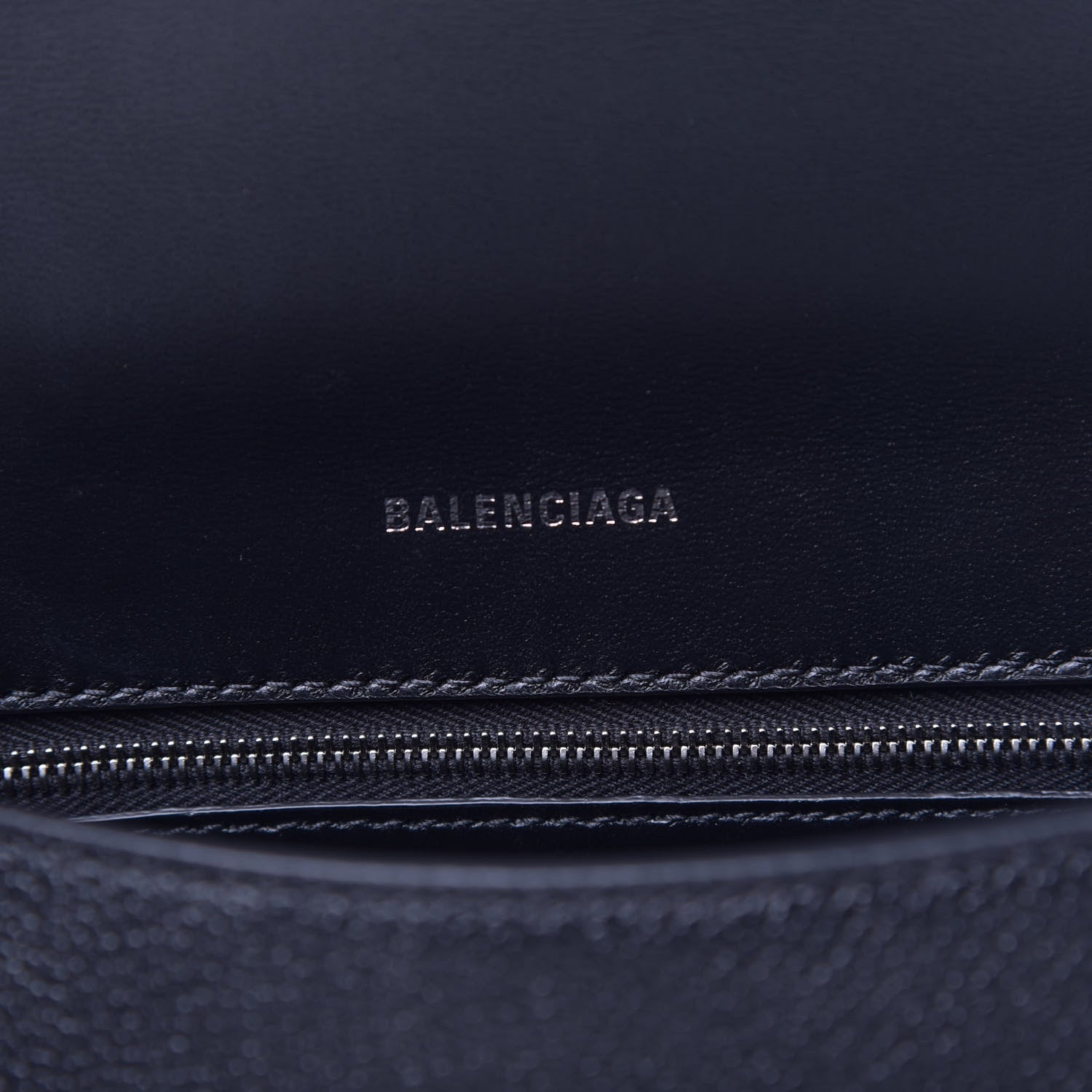 Balenciaga Grained Calfskin Small Hourglass Top Handle Bag Black 7 of 10