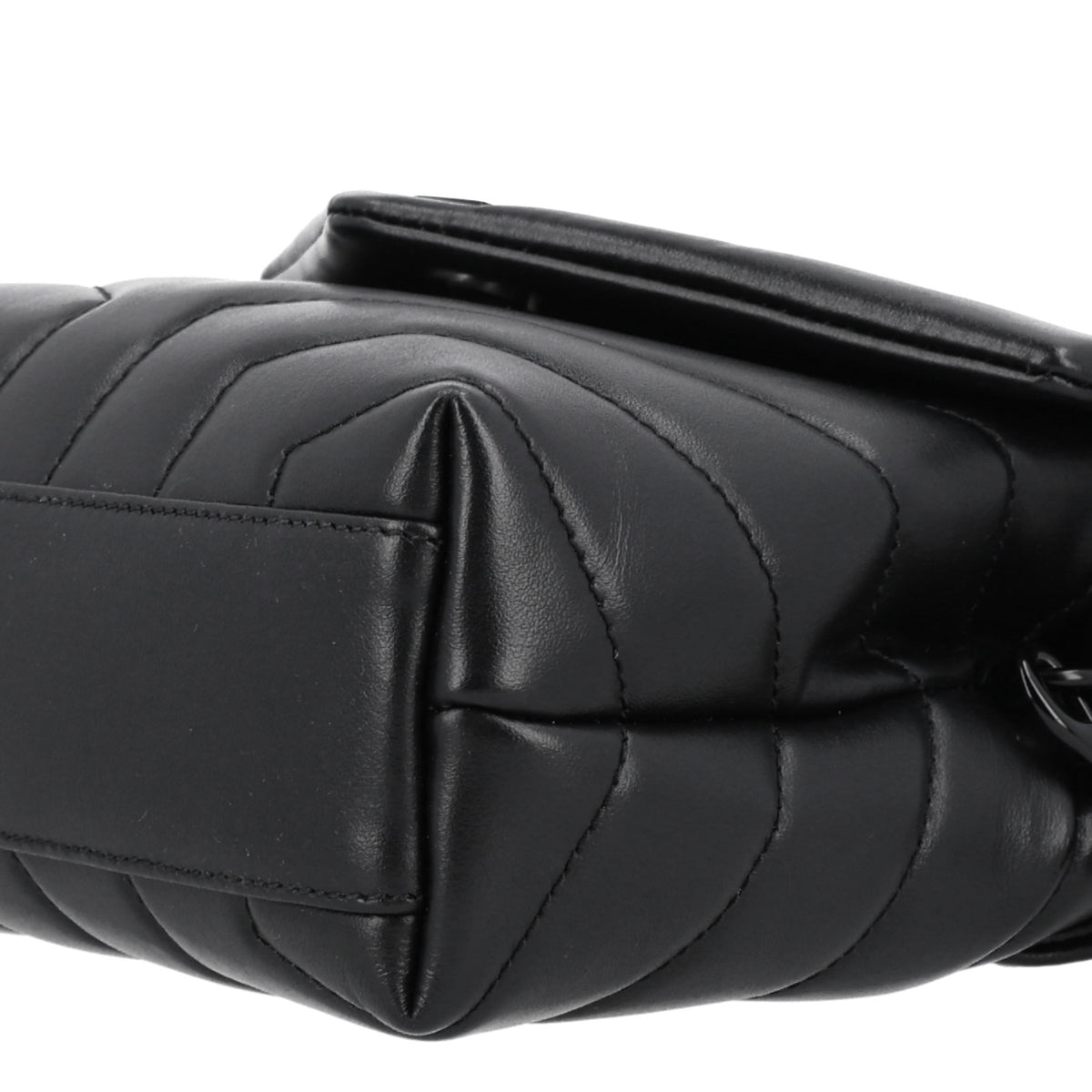 Calfskin Y Quilted Monogram Toy Loulou Crossbody Bag Black