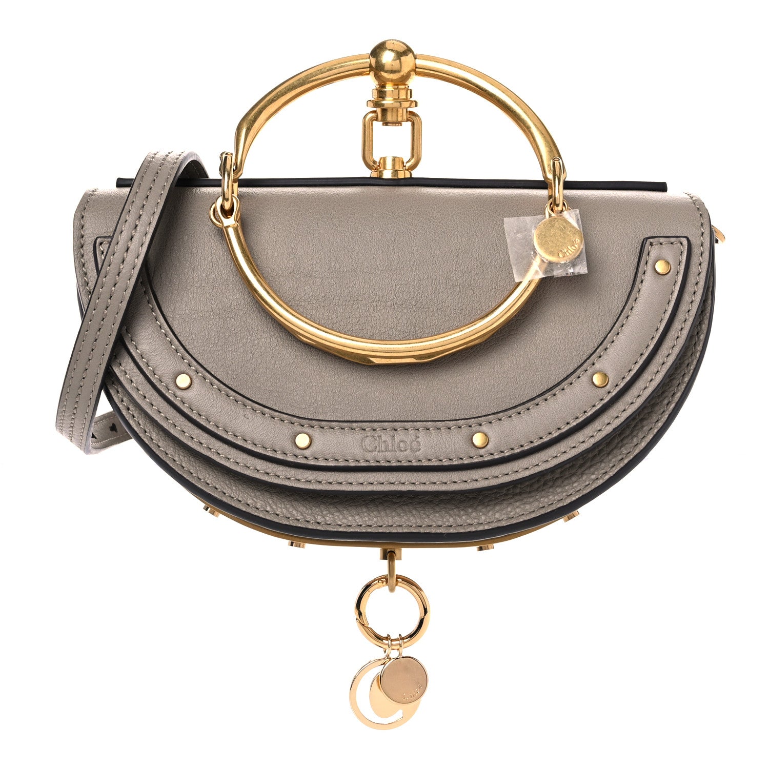 Chloe Calfskin Small Nile Bracelet Minaudiere Bag Motty Grey 1 of 10