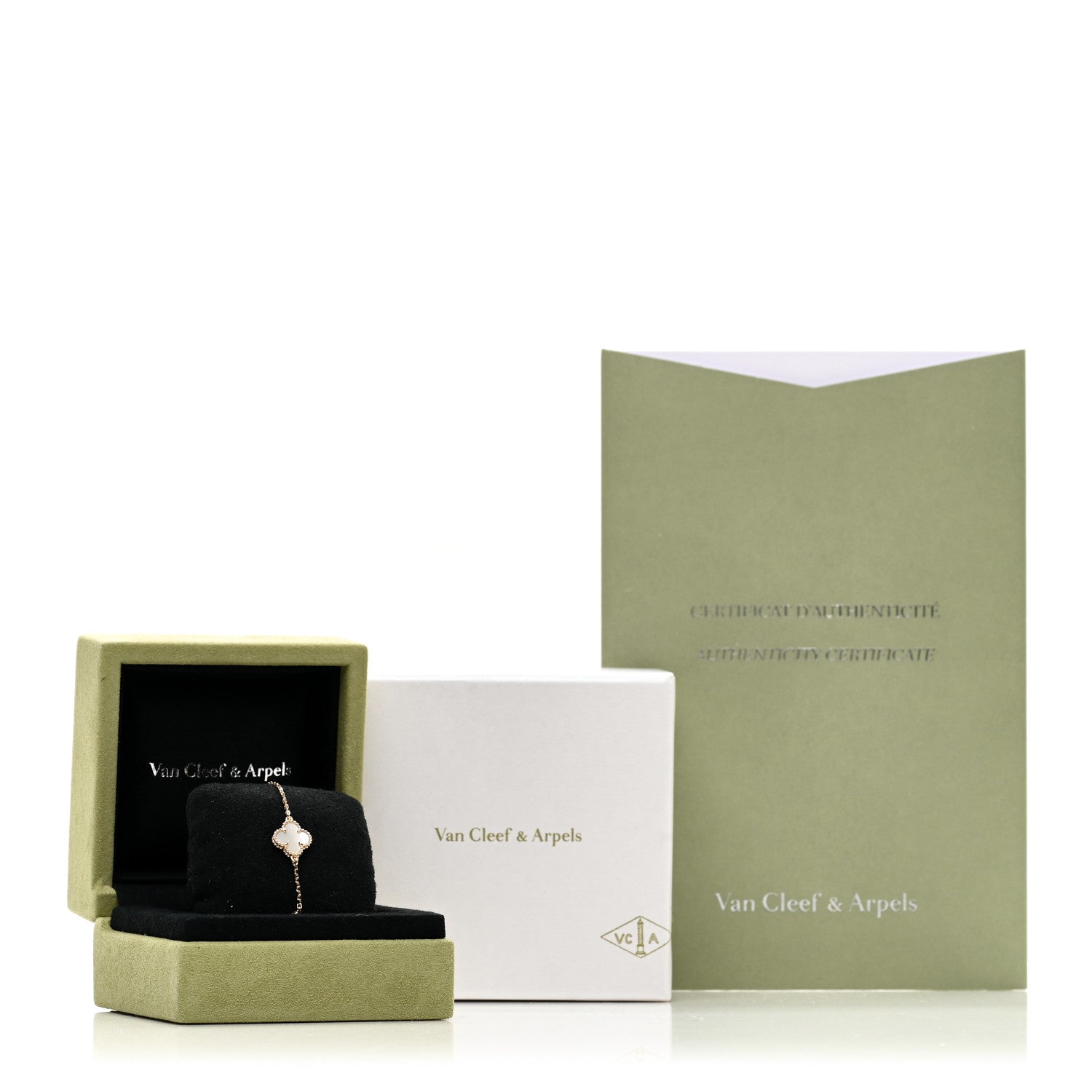 Van Cleef & Arpels 18K Yellow Gold Mother of Pearl Sweet Alhambra Bracelet 4 of 4