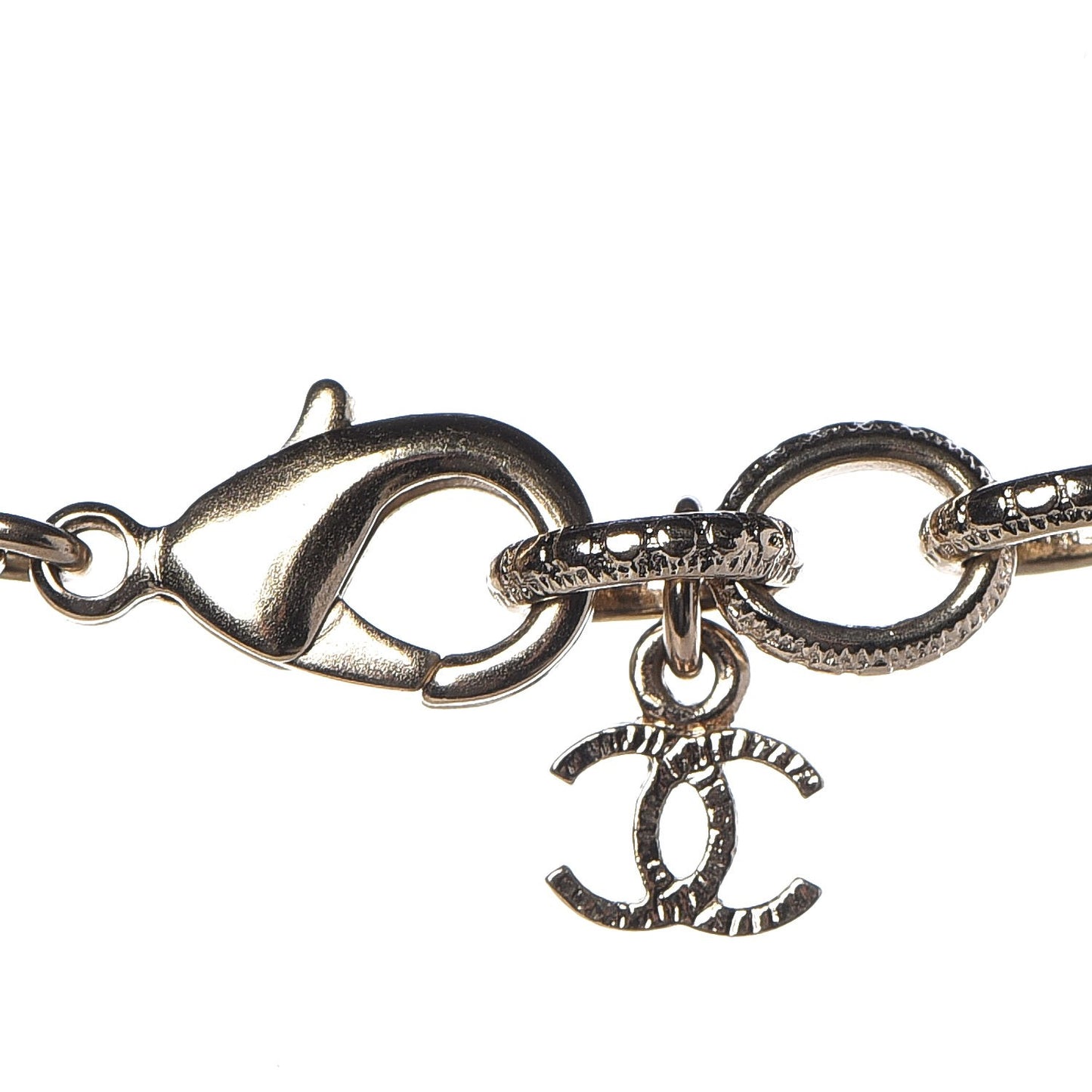 Crystal Chain Short Logo Necklace Gold