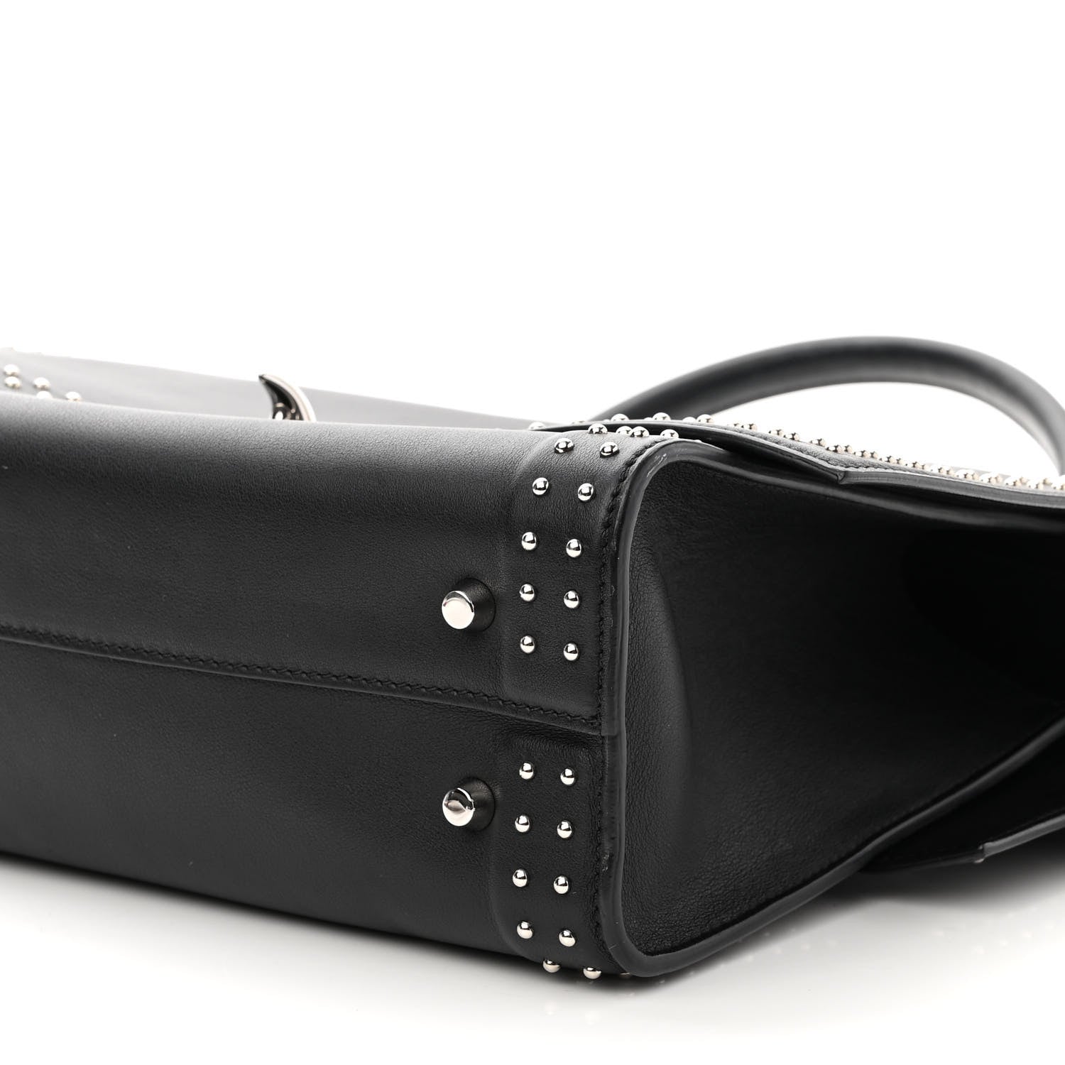 Givenchy Grained Calfskin Studded Small Shark Lock Satchel Black 10 of 10