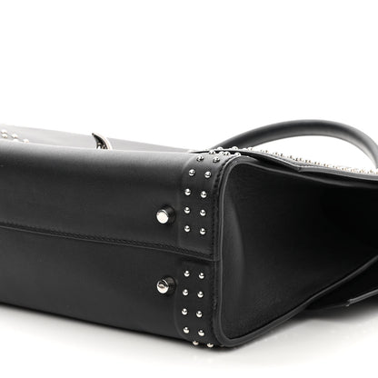 Givenchy Grained Calfskin Studded Small Shark Lock Satchel Black 10 of 10