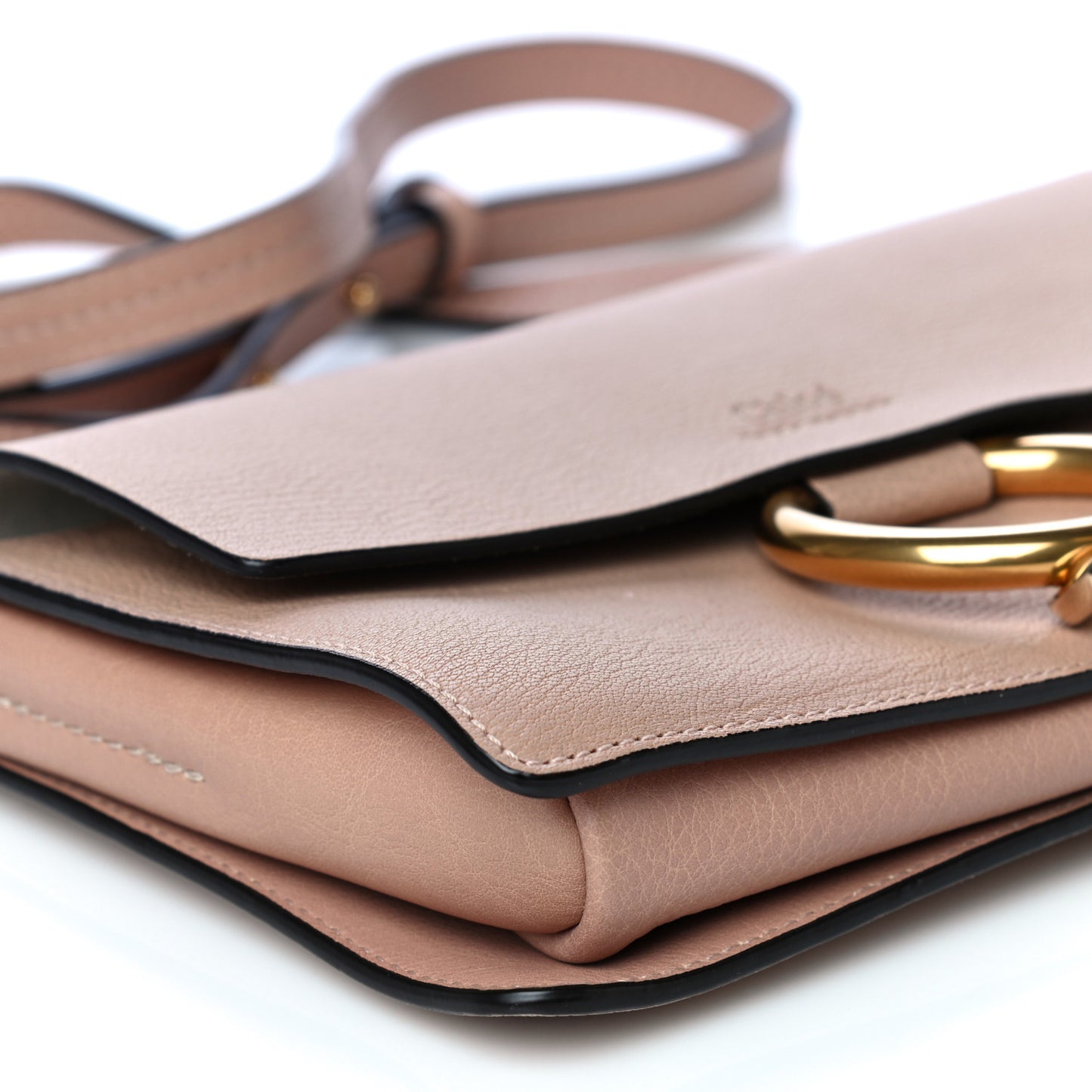 Goatskin Small Faye Shoulder Bag Biscotti Beige