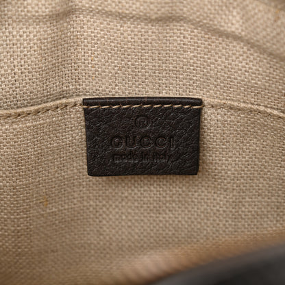 Gucci Textured Calfskin Web Small Webby Bee Shoulder Bag Brown Coffee 6 of 13