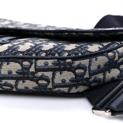 Christian Dior Oblique Mens Saddle Bag Blue 8 of 9