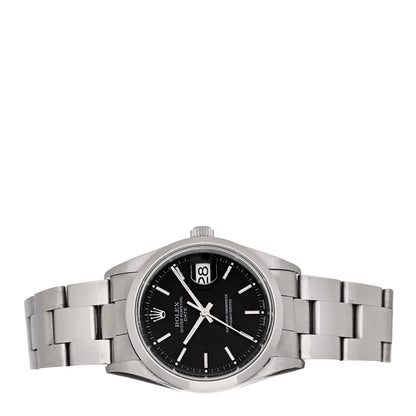 Rolex Stainless Steel 34mm Oyster Perpetual Date Watch Black 15200 2 of 4