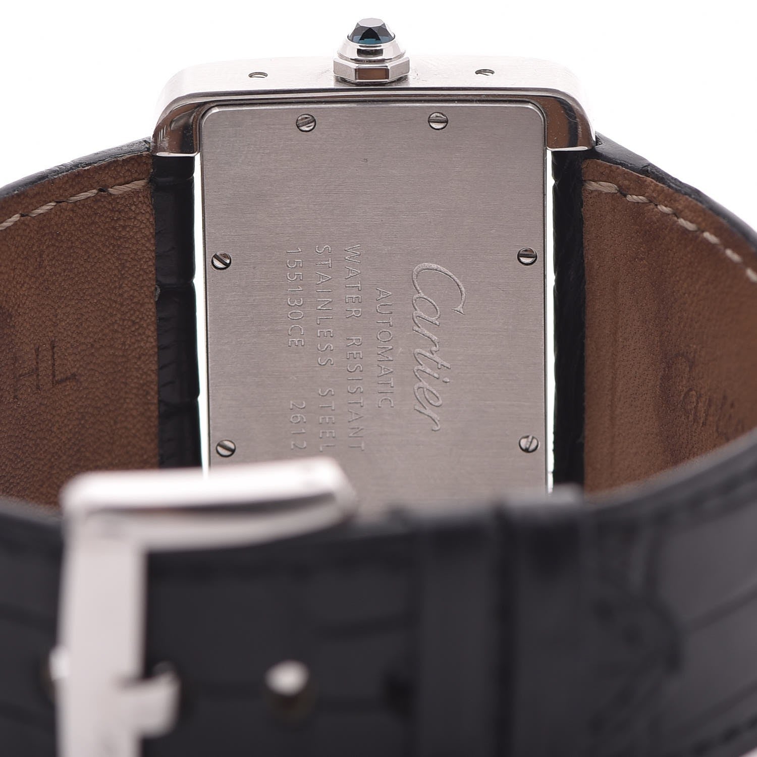 Cartier Stainless Steel Alligator 38mm Tank Divan Automatic Watch 6 of 10