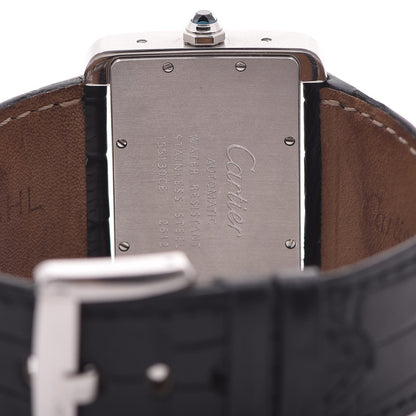 Cartier Stainless Steel Alligator 38mm Tank Divan Automatic Watch 6 of 10