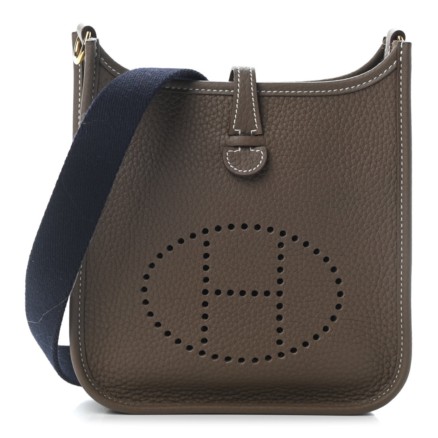 Hermes Taurillon Clemence Amazone Evelyne TPM Etoupe Bleu Indigo 1 of 10