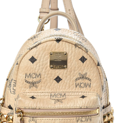 MCM Visetos Side Stud X-Mini Stark Backpack Beige 10 of 10