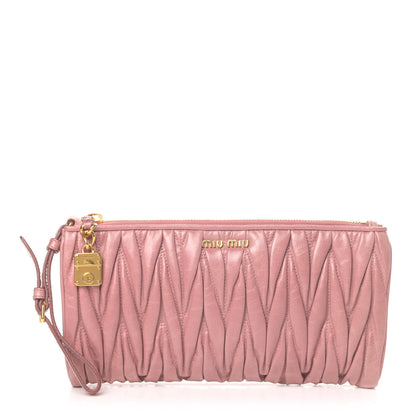 Miu Miu Nappa Matelasse Lux Wristlet Rosa 1 of 4