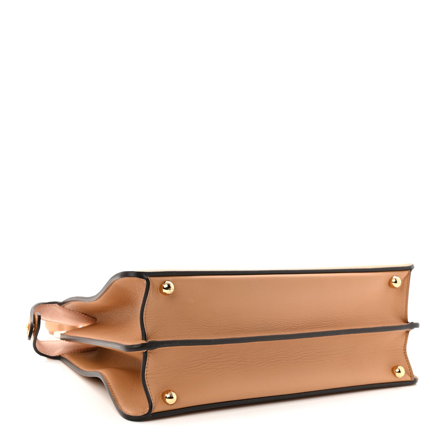 Vitello Seta Shiny Nappa Medium Peekaboo I SEE U Satchel Miele Scuro Light Rose