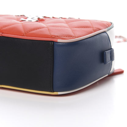 Chanel Calfskin Quilted Cuba Camera Bag Orange Navy White 10 of 10