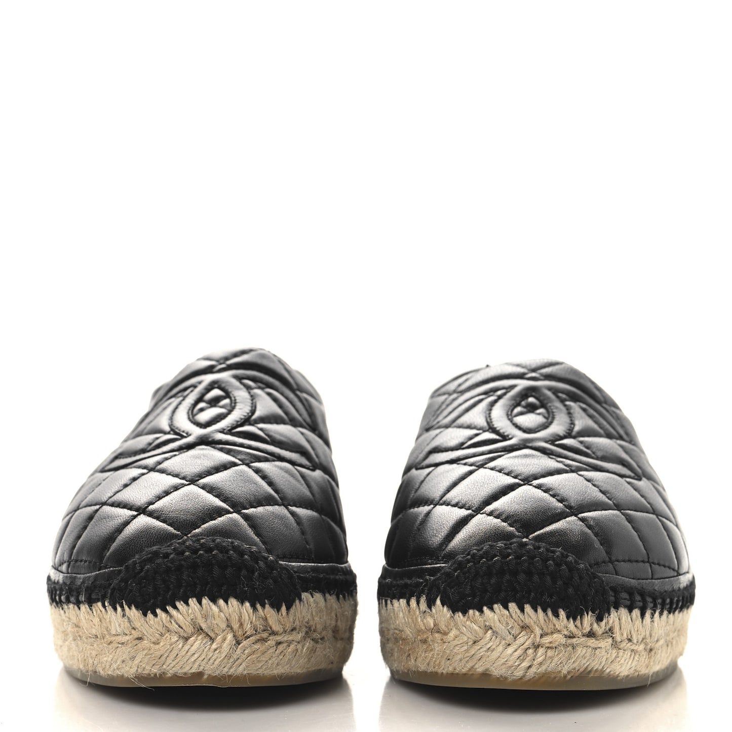 Lambskin Quilted CC Espadrilles 39 Black