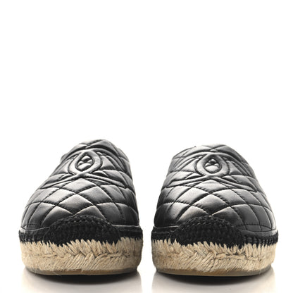 Chanel Lambskin Quilted CC Espadrilles 39 Black 3 of 12
