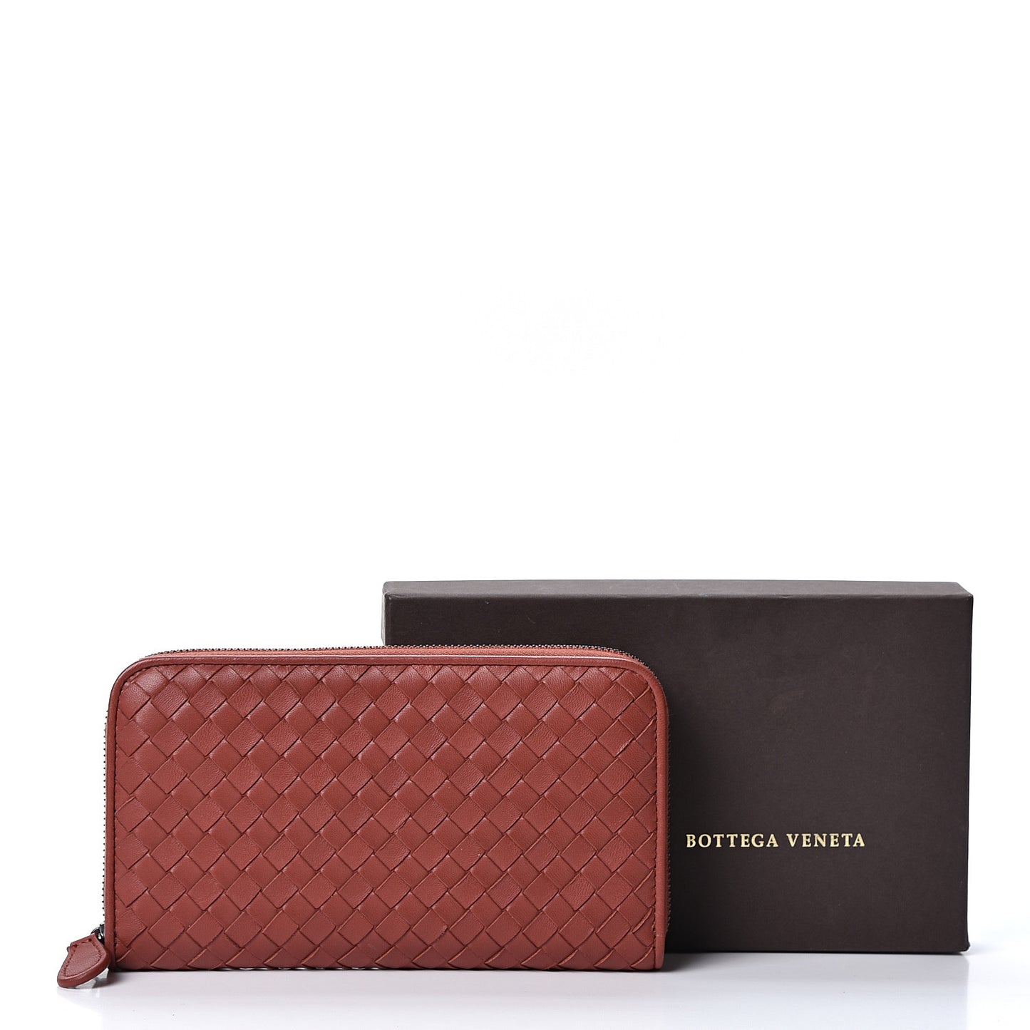 Nappa Intrecciato Zip Around Wallet Pompei