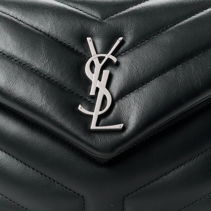 Saint Laurent Calfskin Y Quilted Monogram Small Loulou Chain Satchel Black 9 of 15