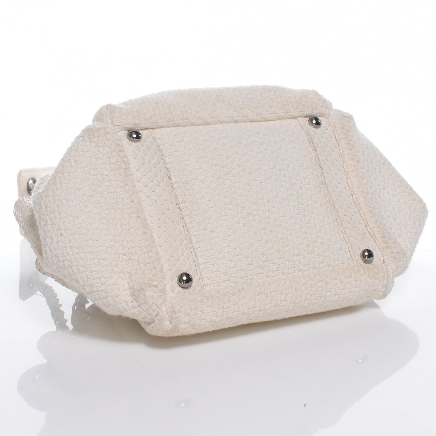 Chanel Python and Woven Tweed Accordion Shoulder Bag 4 of 7