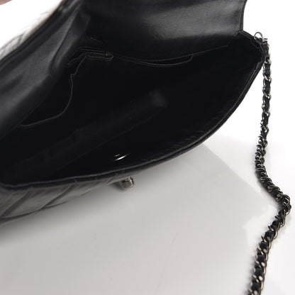 Chanel Lambskin Quilted East West Chocolate Bar Flap Black 5 of 9