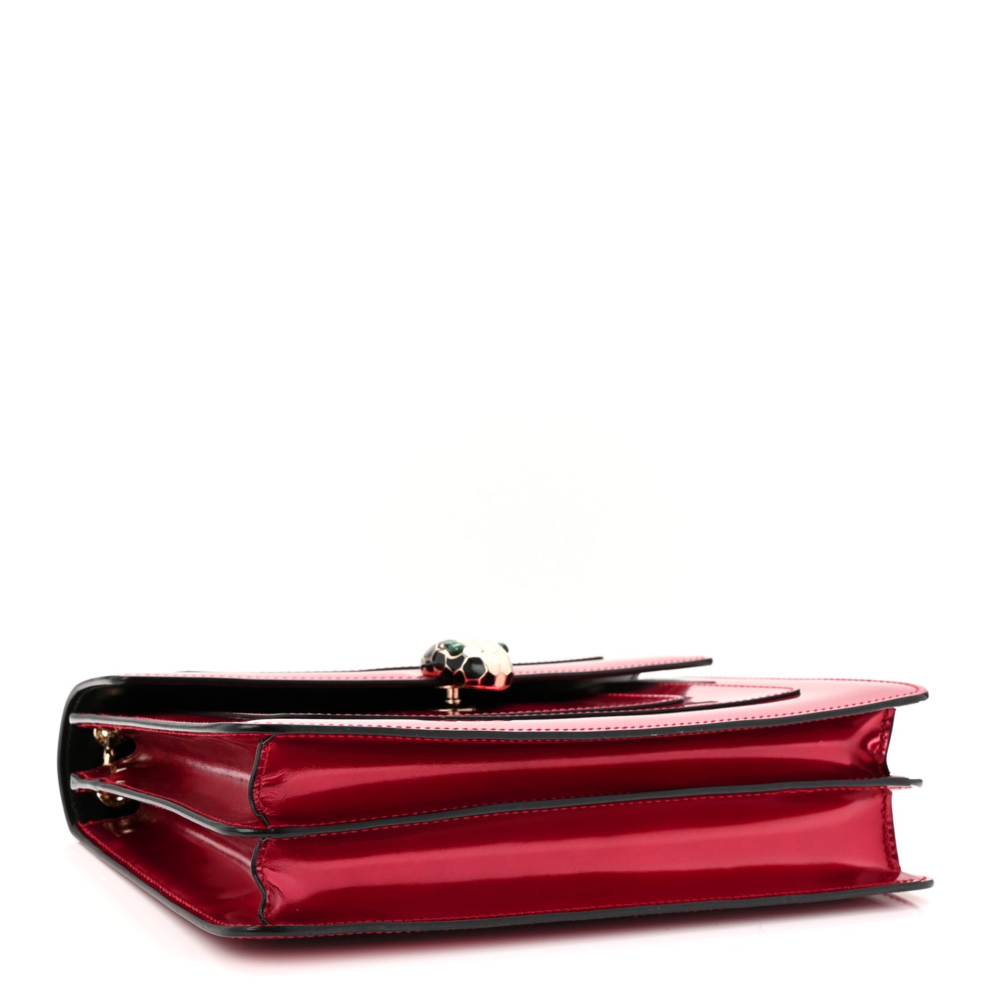 Metallic Calfskin Serpenti Forever Shoulder Bag Red