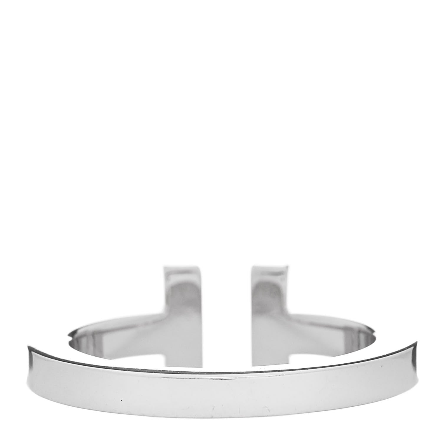 Tiffany 18K White Gold T Square Ring 54 7 3 of 4