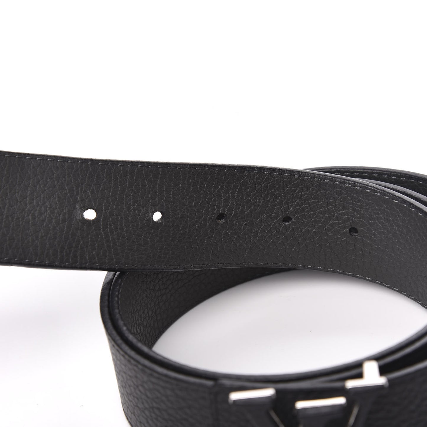 Taurillon Calfskin 40mm LV Initiales Belt 100 40 Black