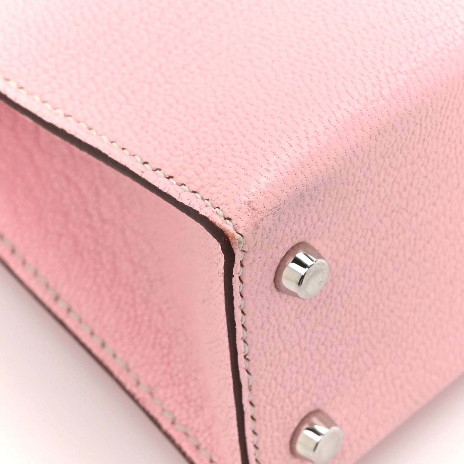 Hermes Chevre Mysore Horseshoe Mini Kelly Sellier 20 Rose Sakura Gris Perle 11 of 17