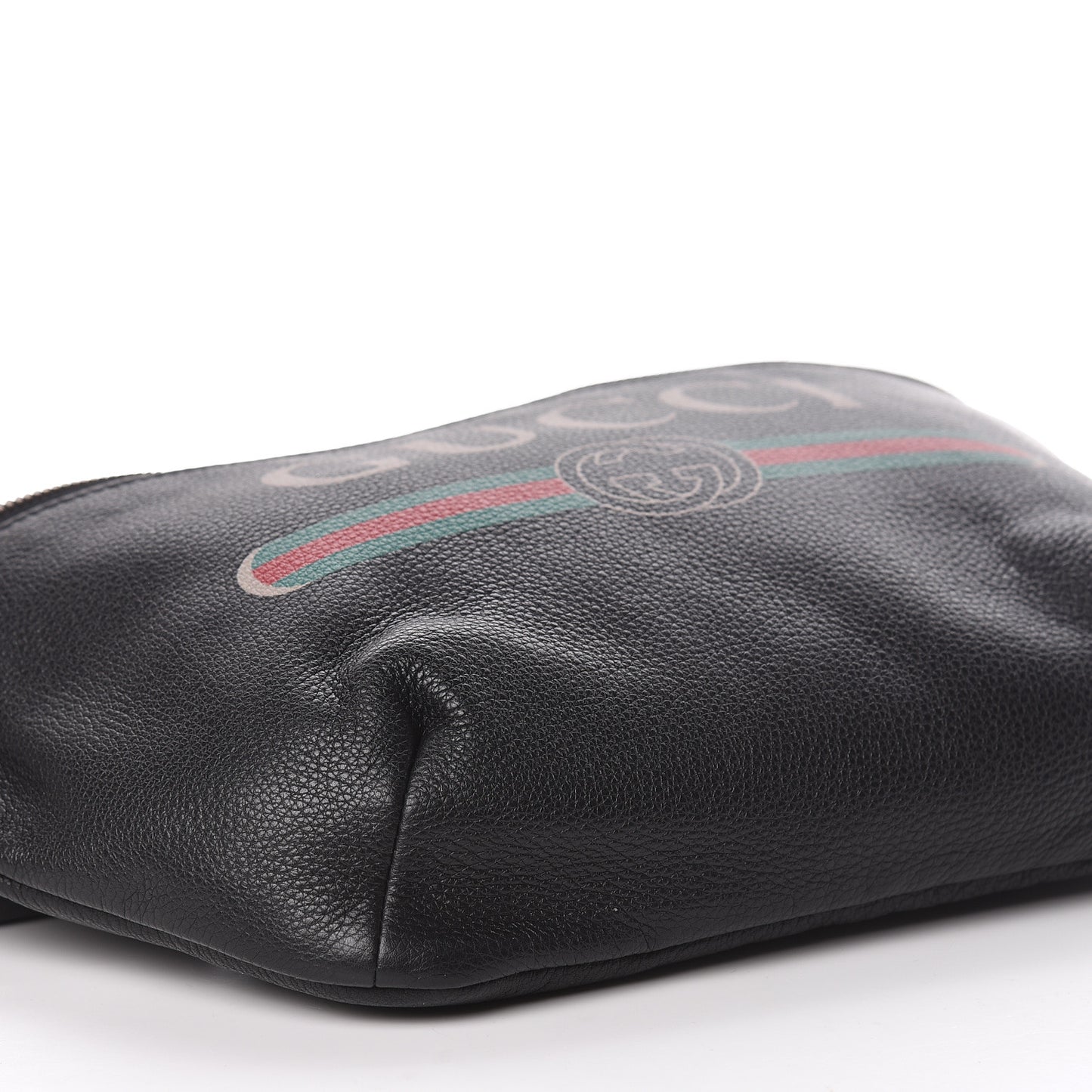Grained Calfskin Logo Belt Bag Black
