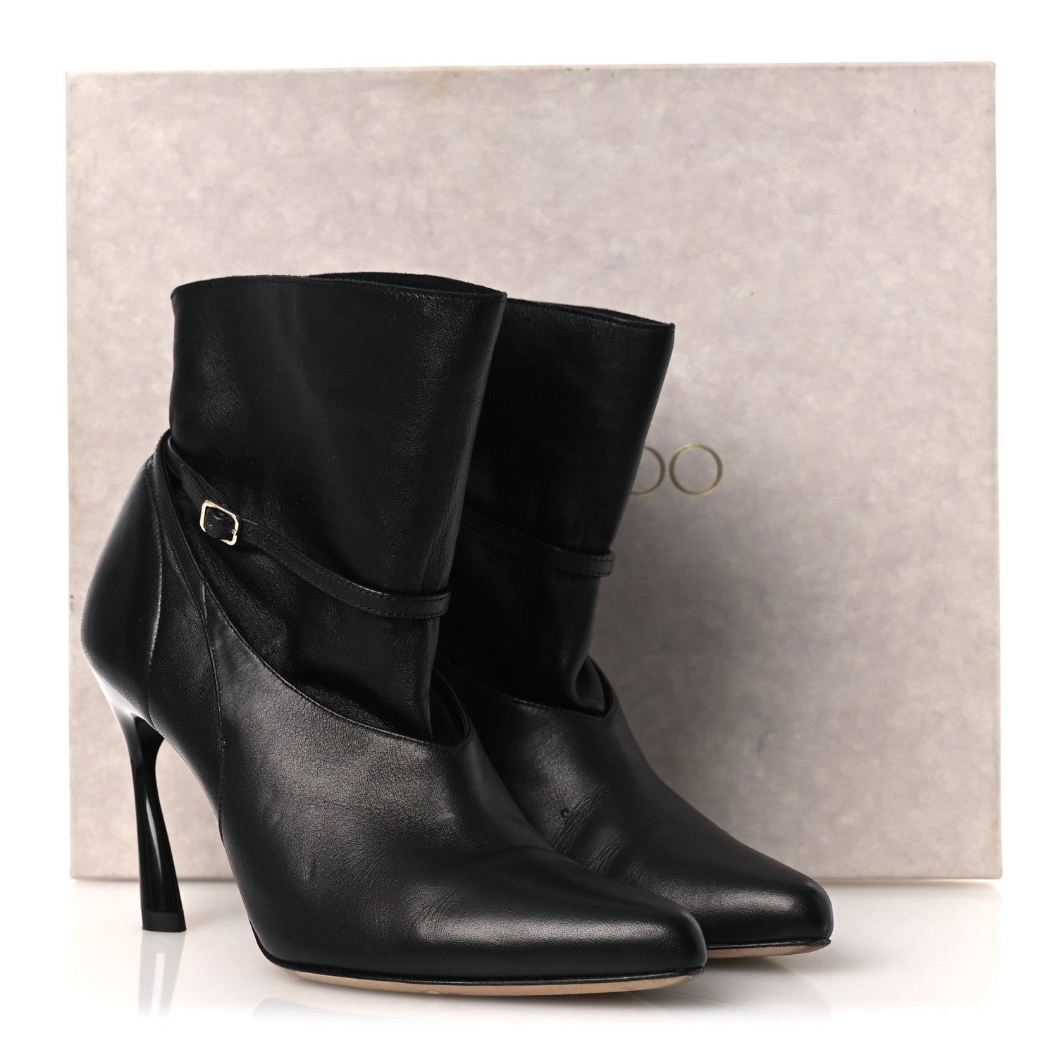 Jimmy Choo Nappa Calfskin Cacia 85 Ankle Boots 38 Black 13 of 13