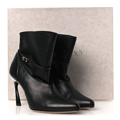 Jimmy Choo Nappa Calfskin Cacia 85 Ankle Boots 38 Black 13 of 13