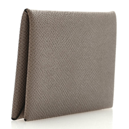 Hermes Epsom Calvi Card Case Gris Asphalt 3 of 7