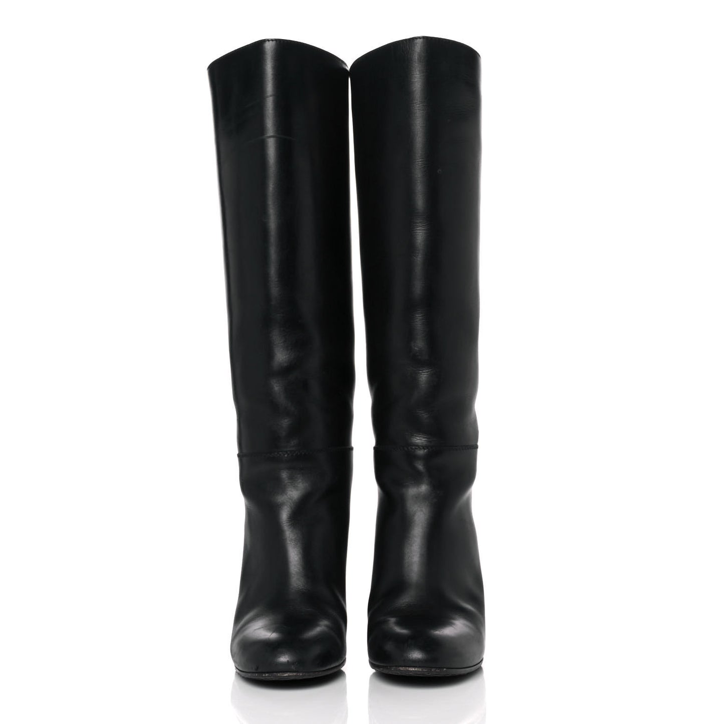 Calfskin Knee High Boots 39 Black