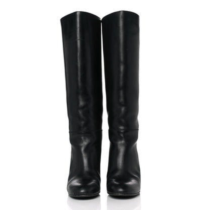Chanel Calfskin Knee High Boots 39 Black 2 of 7