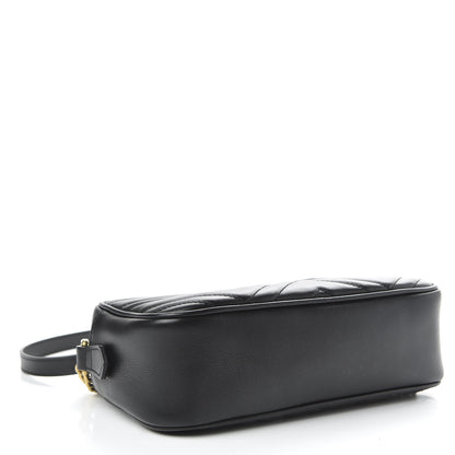 Gucci Calfskin Matelasse Small GG Marmont Chain Shoulder Bag Black 4 of 9