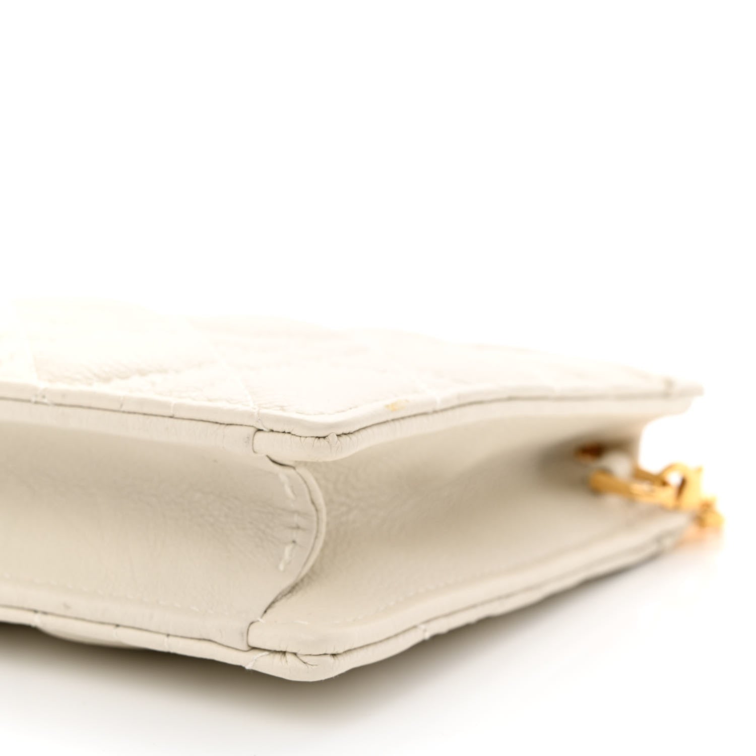 Christian Dior Calfskin Cannage Caro Zipped Pouch With Chain Latte 12 of 12