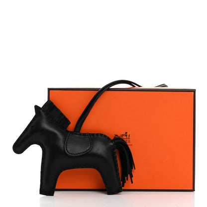 Hermes Milo Lambskin Grigri Rodeo Horse Bag Charm GM So Black 4 of 4