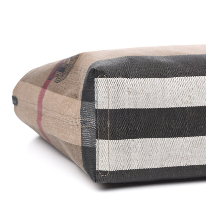 Burberry Coated Canvas Mega Check Medium Doodle Tote Black 11 of 14