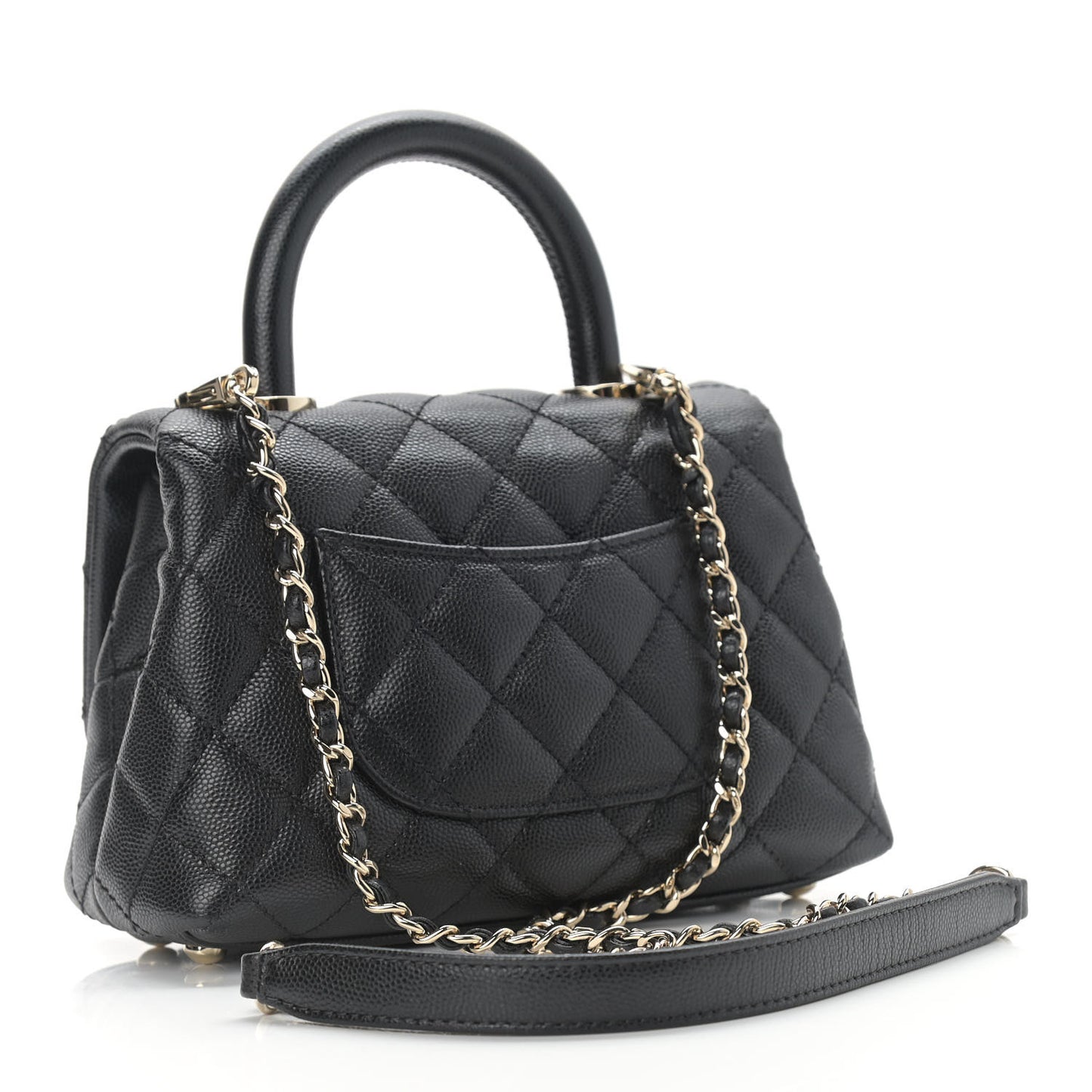 Caviar Quilted Extra Mini Coco Handle Flap Black