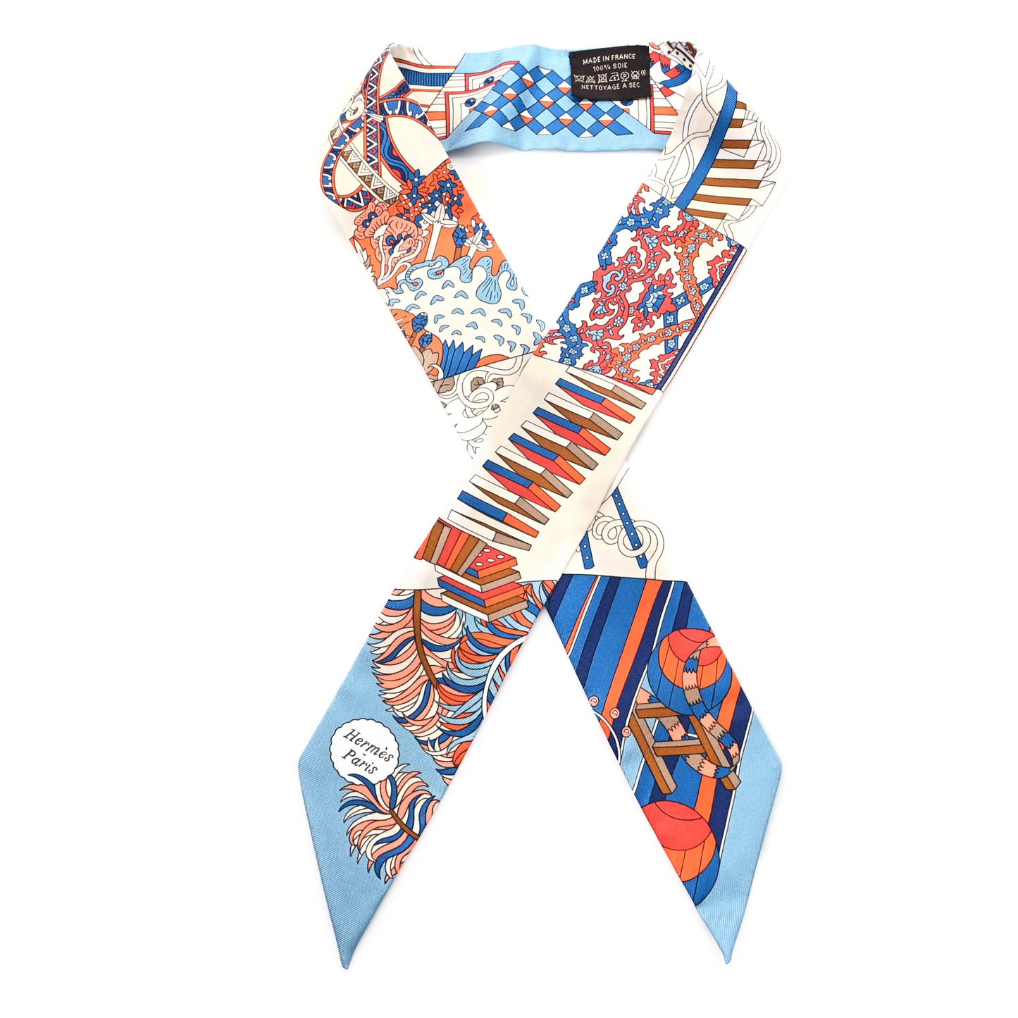 Silk De l'Ombrelle Aux Duels Twilly Bleu Potiron Creme
