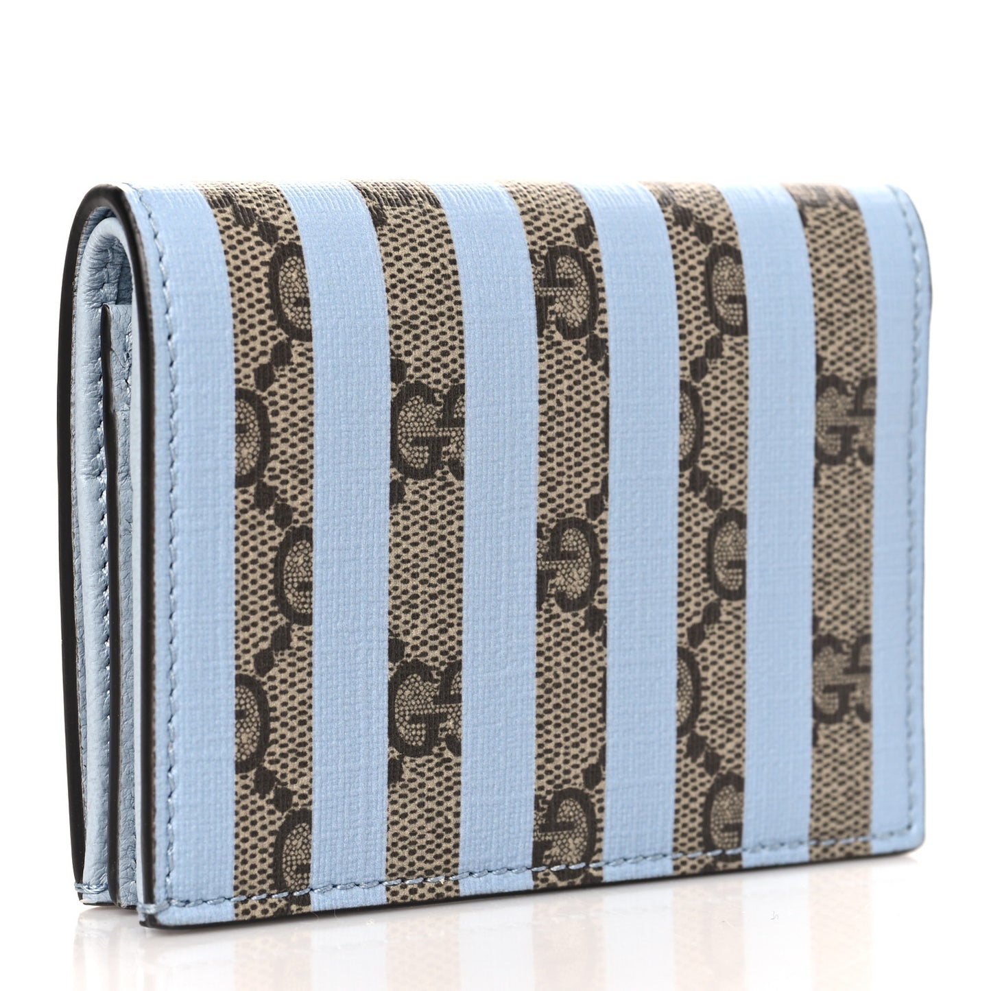 GG Supreme Monogram Vitello Eclipse Ice Cream Stripes Card Case Wallet Beige Ebony Paradise Cloud