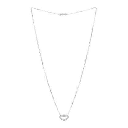 Cartier 18K White Gold Diamond Small Hearts and Symbols Pendant Necklace 3 of 4