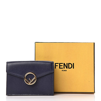 Fendi Vitello Liberty Lucido F is Fendi Micro Tri-Fold Envelope Wallet Blueberry 8 of 8