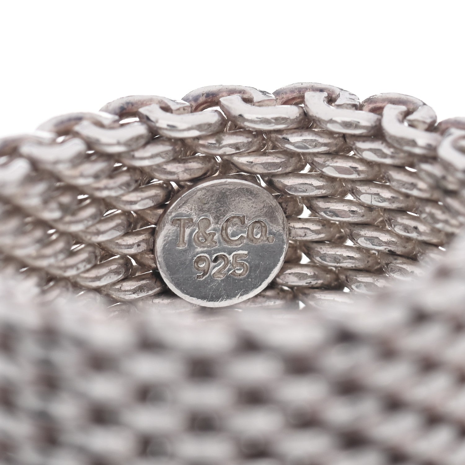Tiffany Sterling Silver Mesh Somerset Ring 56 7.5 4 of 4